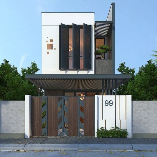 Mẫu cổng nhà phố đẹp hiện đại, ấn tượng nhất 2025